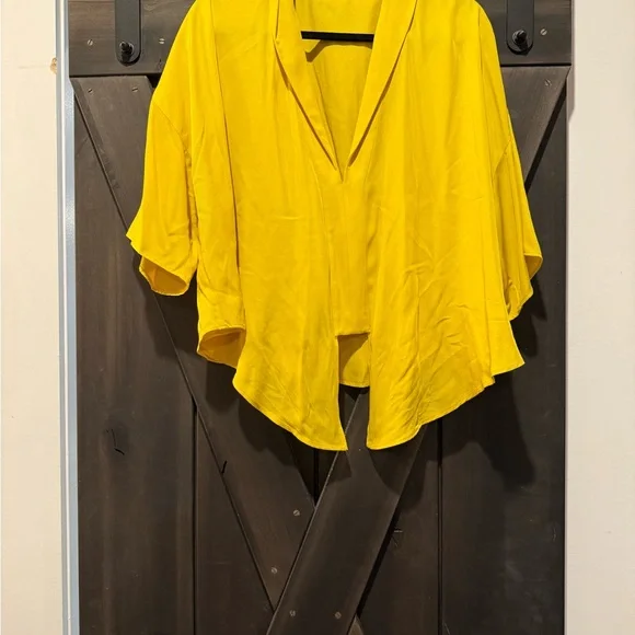 Zara Mustard Knotted Blouse - Picture 3 of 3